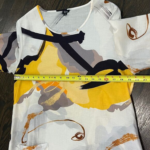 Shana Dress Women's Medium Colorful Wearable Art Long Line Tunic Artsy Pockets - Picture 7 of 7